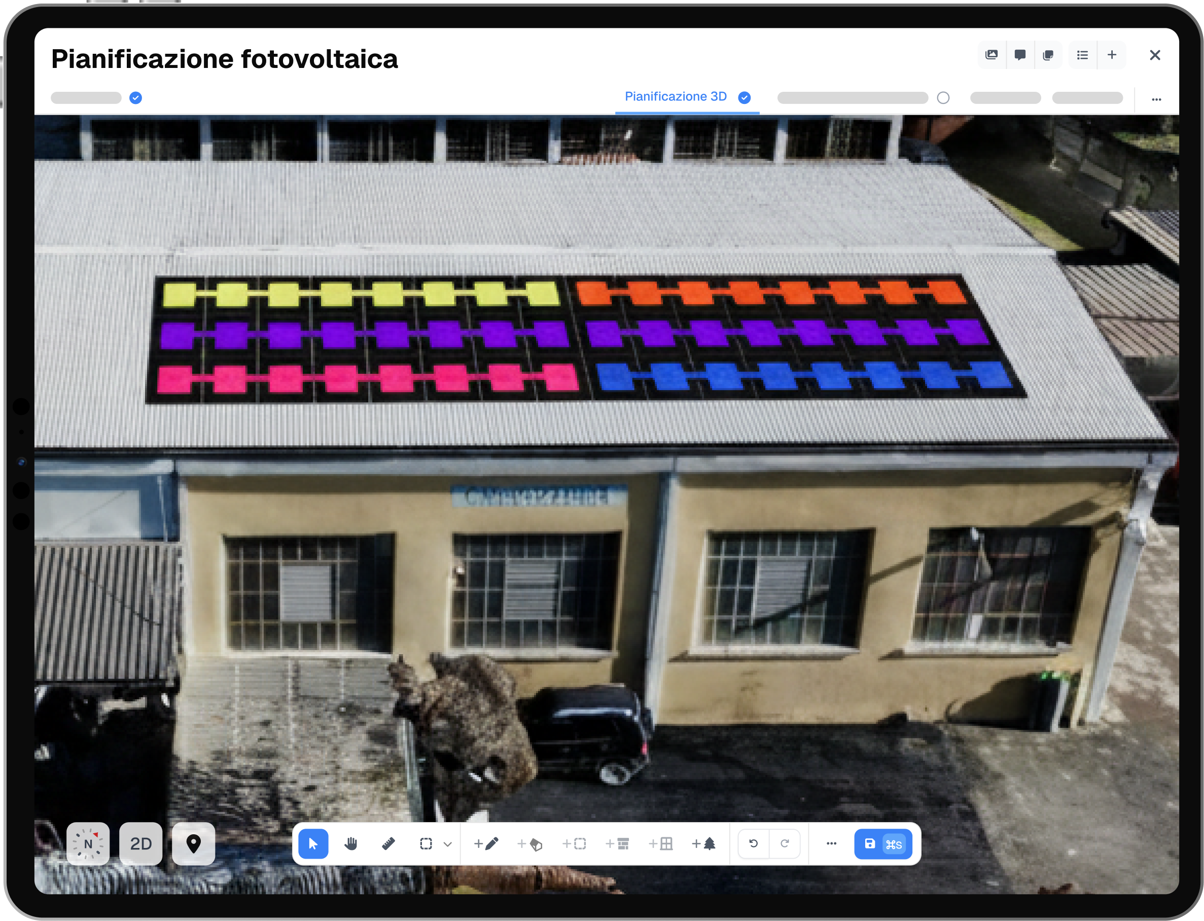 Pianificazione fotovoltaica 3D su Reonic